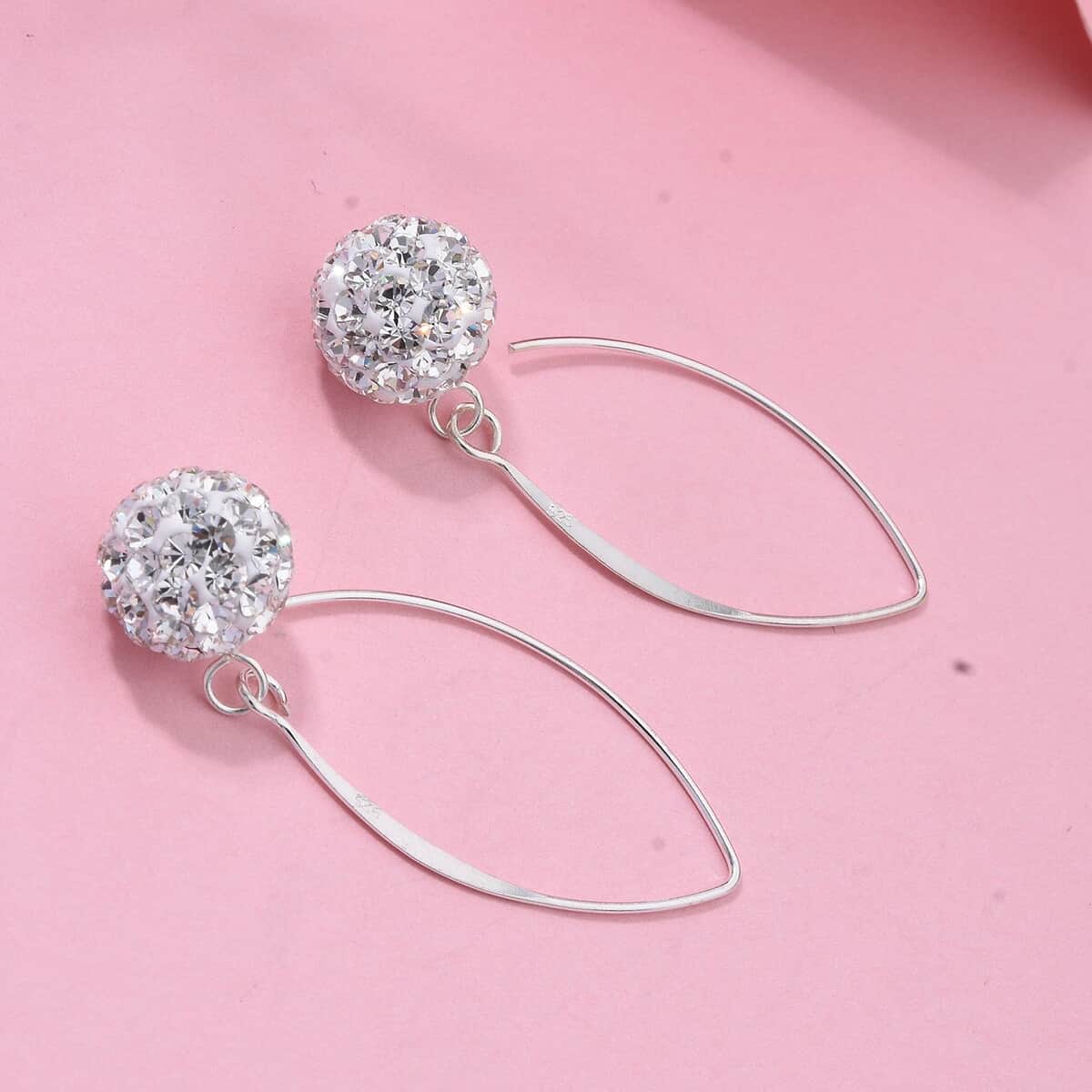 White Austrian Crystal Earrings in Sterling Silver image number 1