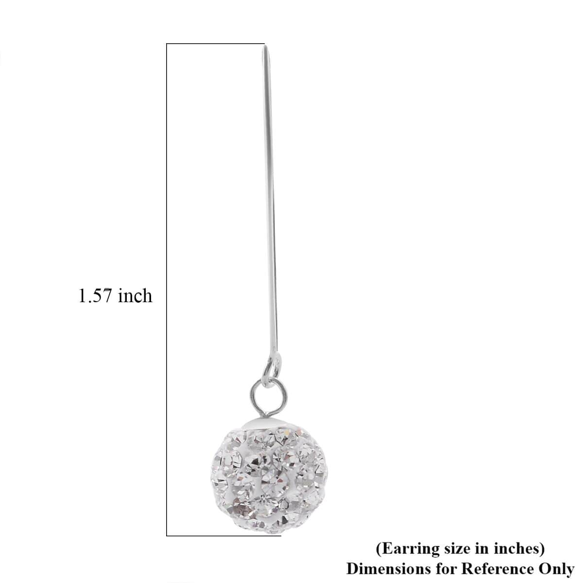 White Austrian Crystal Earrings in Sterling Silver image number 4