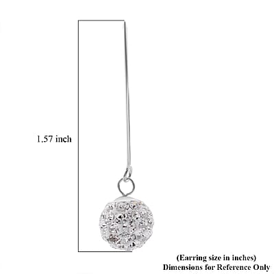 Value Buy White Austrian Crystal Earrings in Sterling Silver