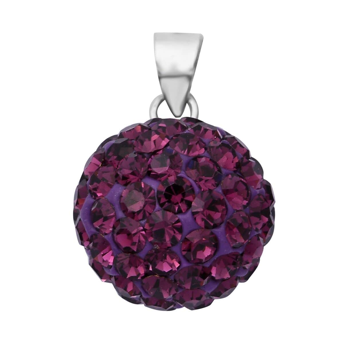 Purple Austrian Crystal Pendant in Sterling Silver image number 0