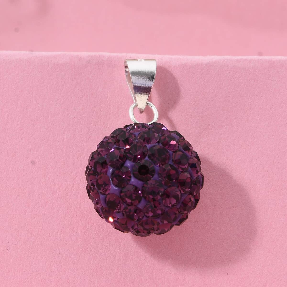 Purple Austrian Crystal Pendant in Sterling Silver image number 1