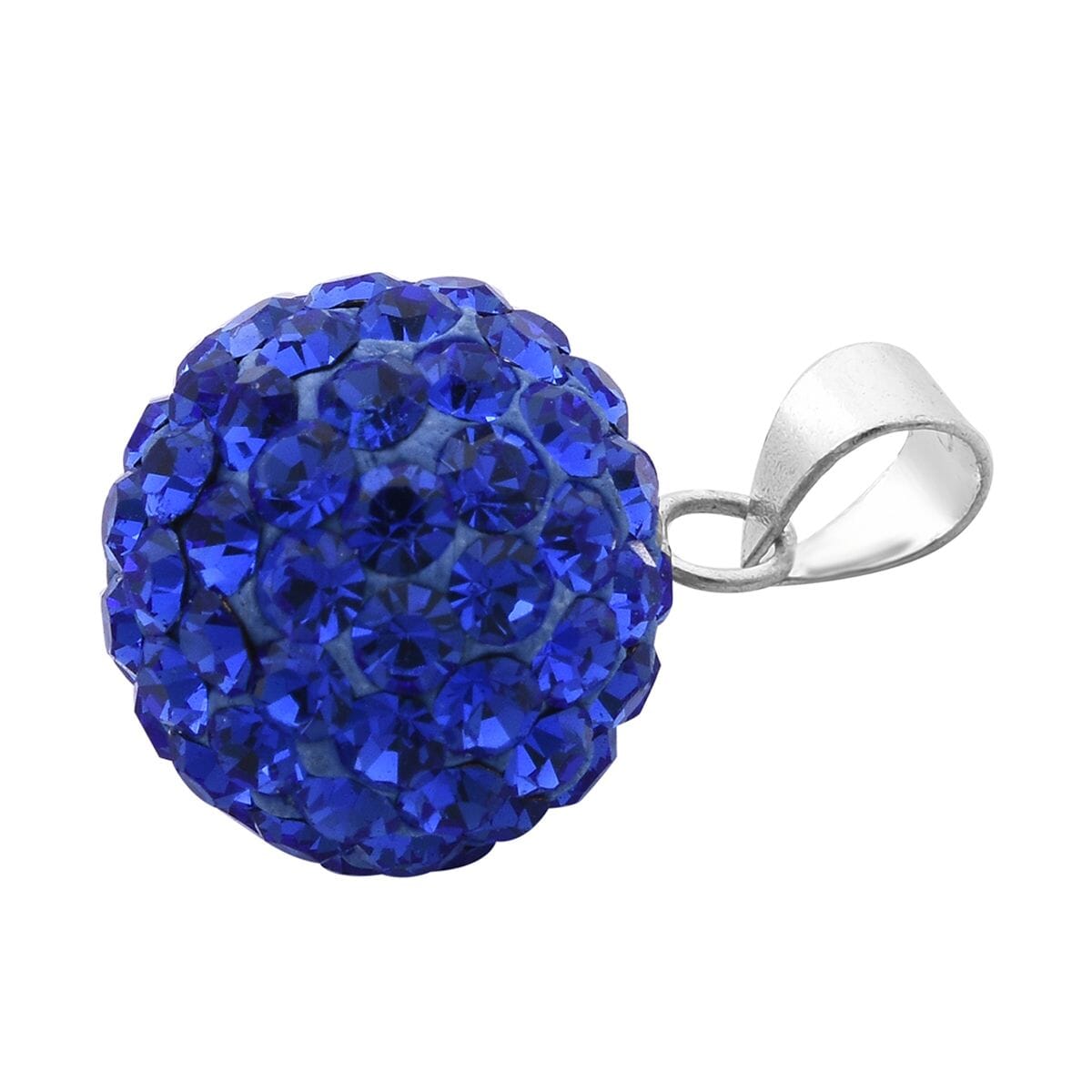 Blue Austrian Crystal Pendant without Chain in Sterling Silver image number 3