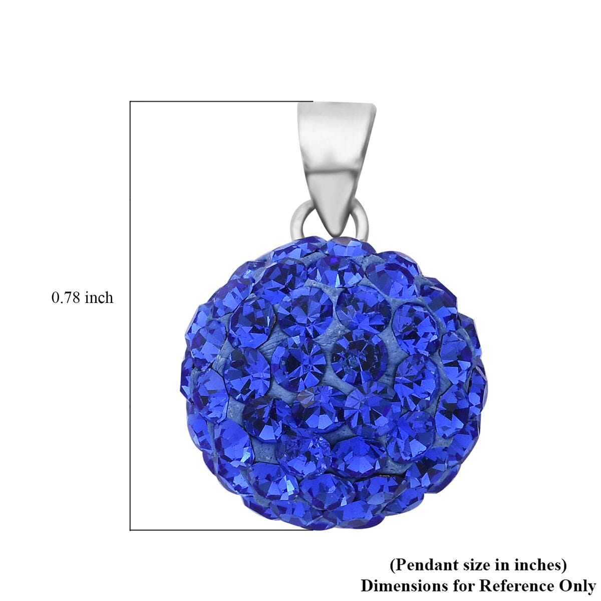 Blue Austrian Crystal Pendant without Chain in Sterling Silver image number 4