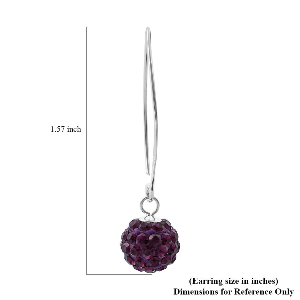 Purple Austrian Crystal Earrings in Sterling Silver image number 4