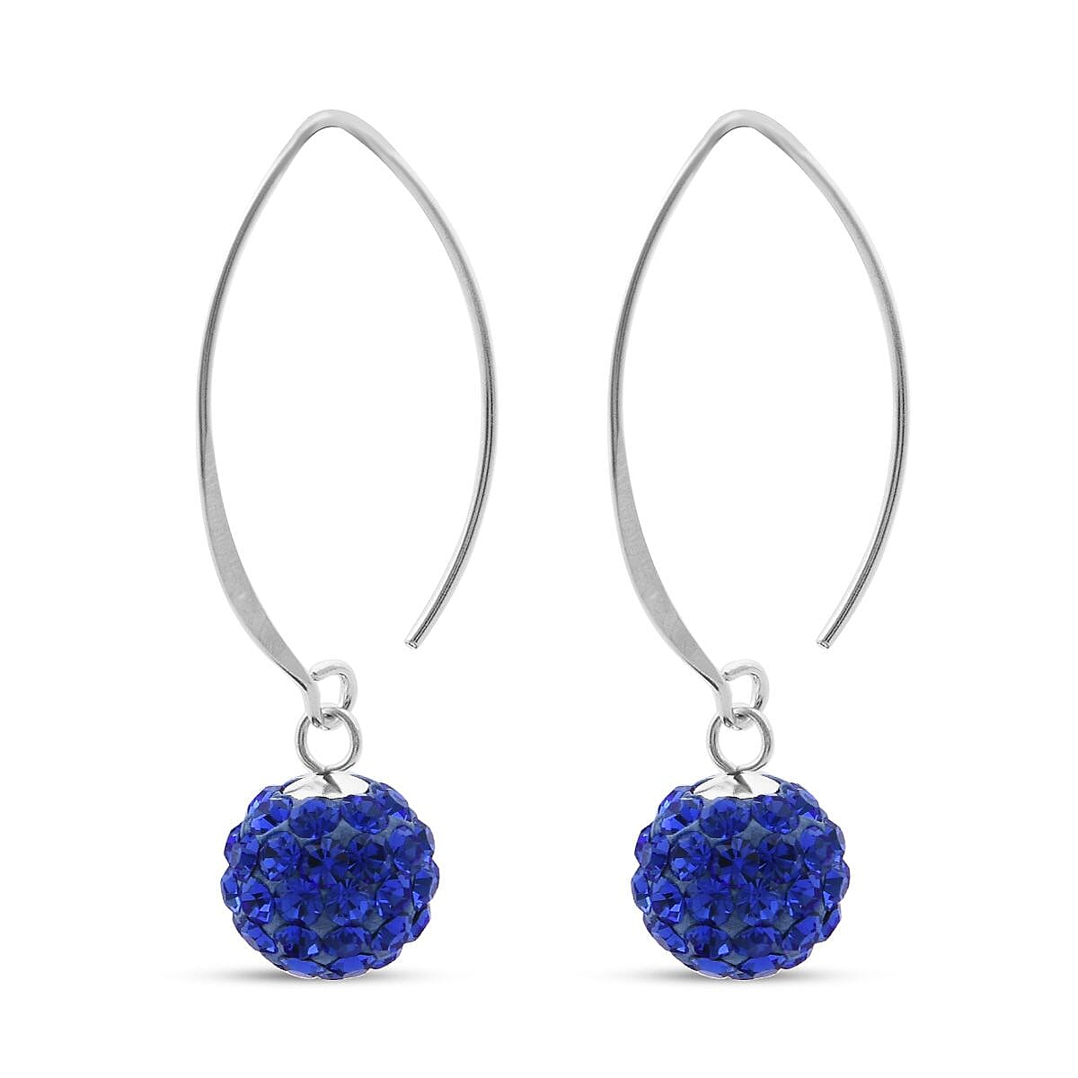 Blue Austrian Crystal Earrings in Sterling Silver image number 3