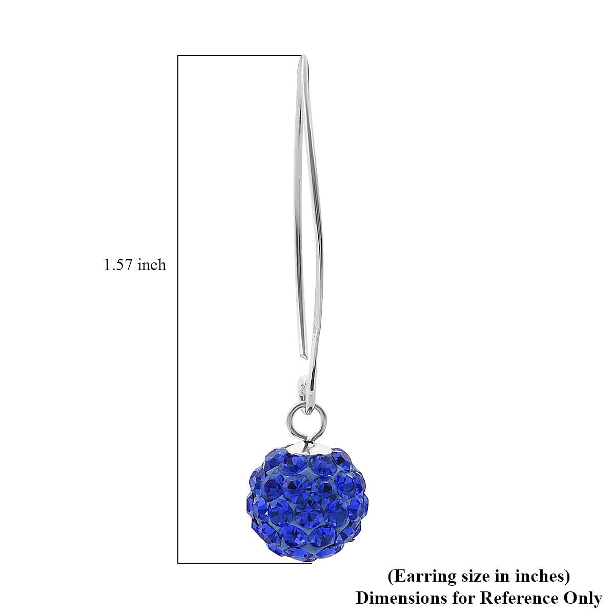 Blue Austrian Crystal Earrings in Sterling Silver image number 4