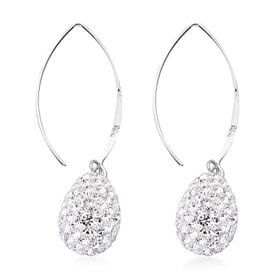 White Austrian Crystal Earrings in Sterling Silver