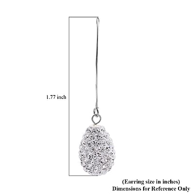 White Austrian Crystal Earrings in Sterling Silver