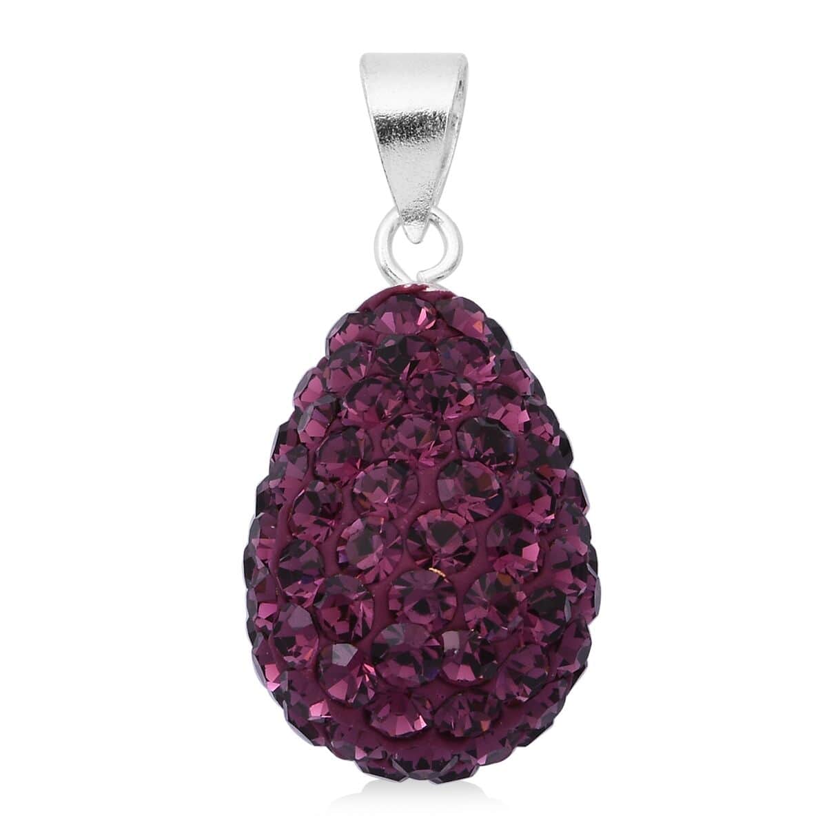 Purple Austrian Crystal Pendant in Sterling Silver image number 0