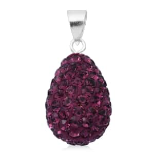 Purple Austrian Crystal Pendant in Sterling Silver