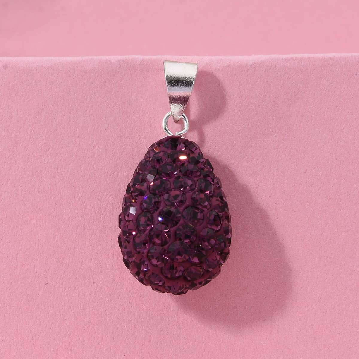 Purple Austrian Crystal Pendant in Sterling Silver image number 1