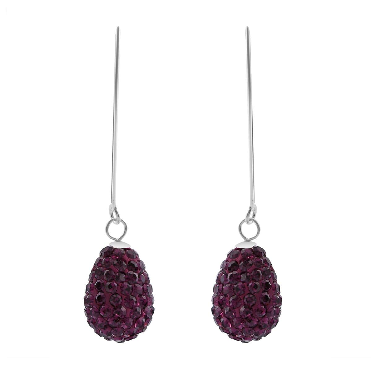 Purple Austrian Crystal Earrings in Sterling Silver image number 0