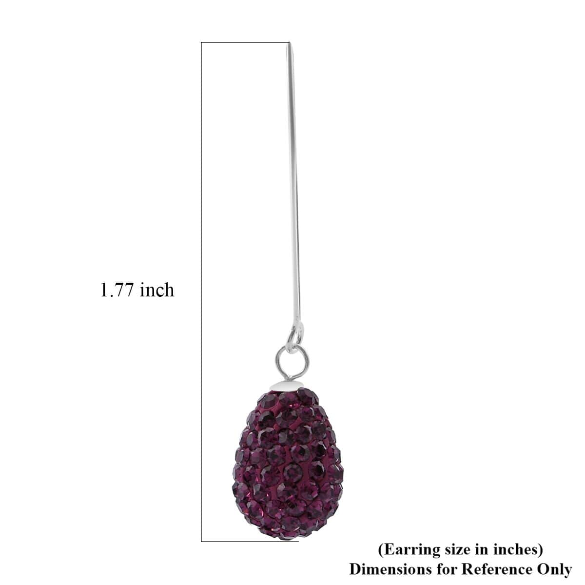 Purple Austrian Crystal Earrings in Sterling Silver image number 4