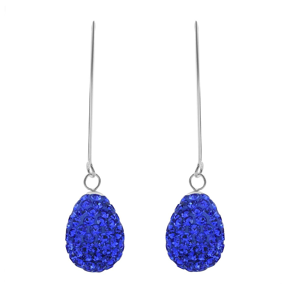 Blue Austrian Crystal Earrings in Sterling Silver image number 0