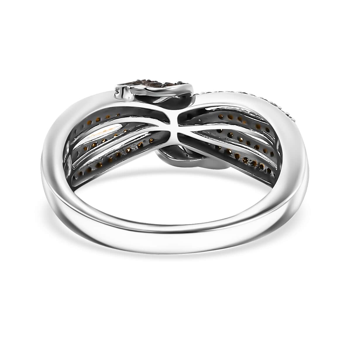 Doorbuster White Diamond Ring in Rhodium Over Sterling Silver (Size 7.0) 0.50 ctw image number 4