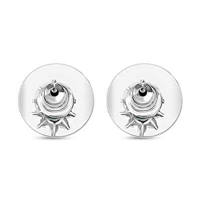 Kagem Zambian Emerald and Moissanite 0.75 ctw Snowflake Earrings in Rhodium Over Sterling Silver