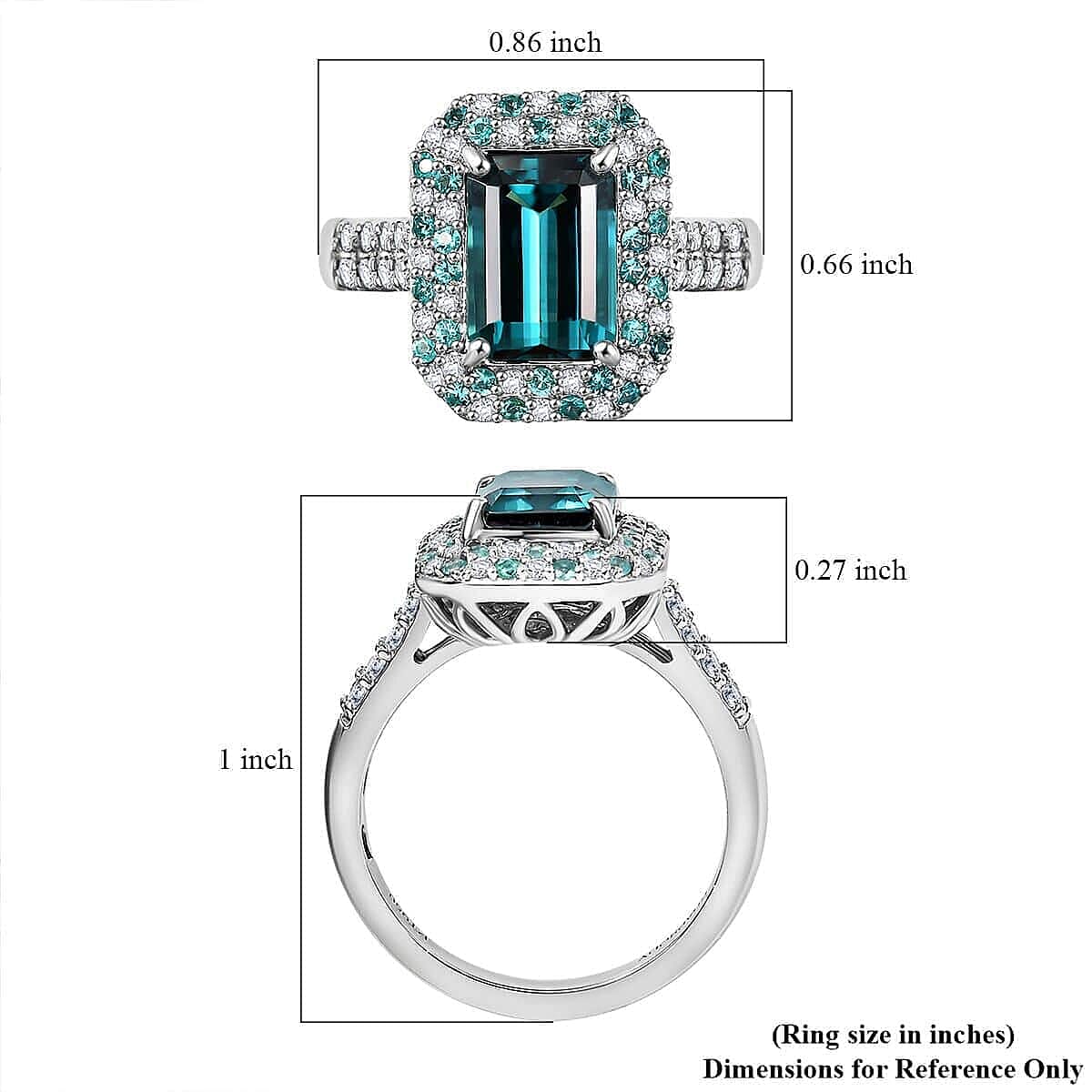 Certified & Appraised Rhapsody AAAA Pirineu Lagoon Tourmaline, Paraiba Tourmaline and E-F VS2 Diamond 3.65 ctw Ring in 950 Platinum (Size  10.0) 7.20 Grams