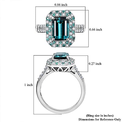 Certified & Appraised Rhapsody AAAA Pirineu Lagoon Tourmaline, Paraiba Tourmaline and E-F VS2 Diamond 3.65 ctw Ring in 950 Platinum (Size  10.0) 7.20 Grams