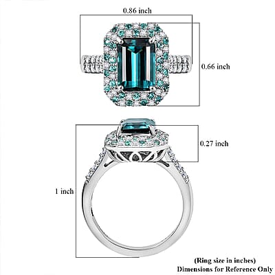 Certified & Appraised Rhapsody AAAA Pirineu Lagoon Tourmaline, Paraiba Tourmaline and E-F VS2 Diamond 3.65 ctw Ring in 950 Platinum (Size  10.5) 7.20 Grams
