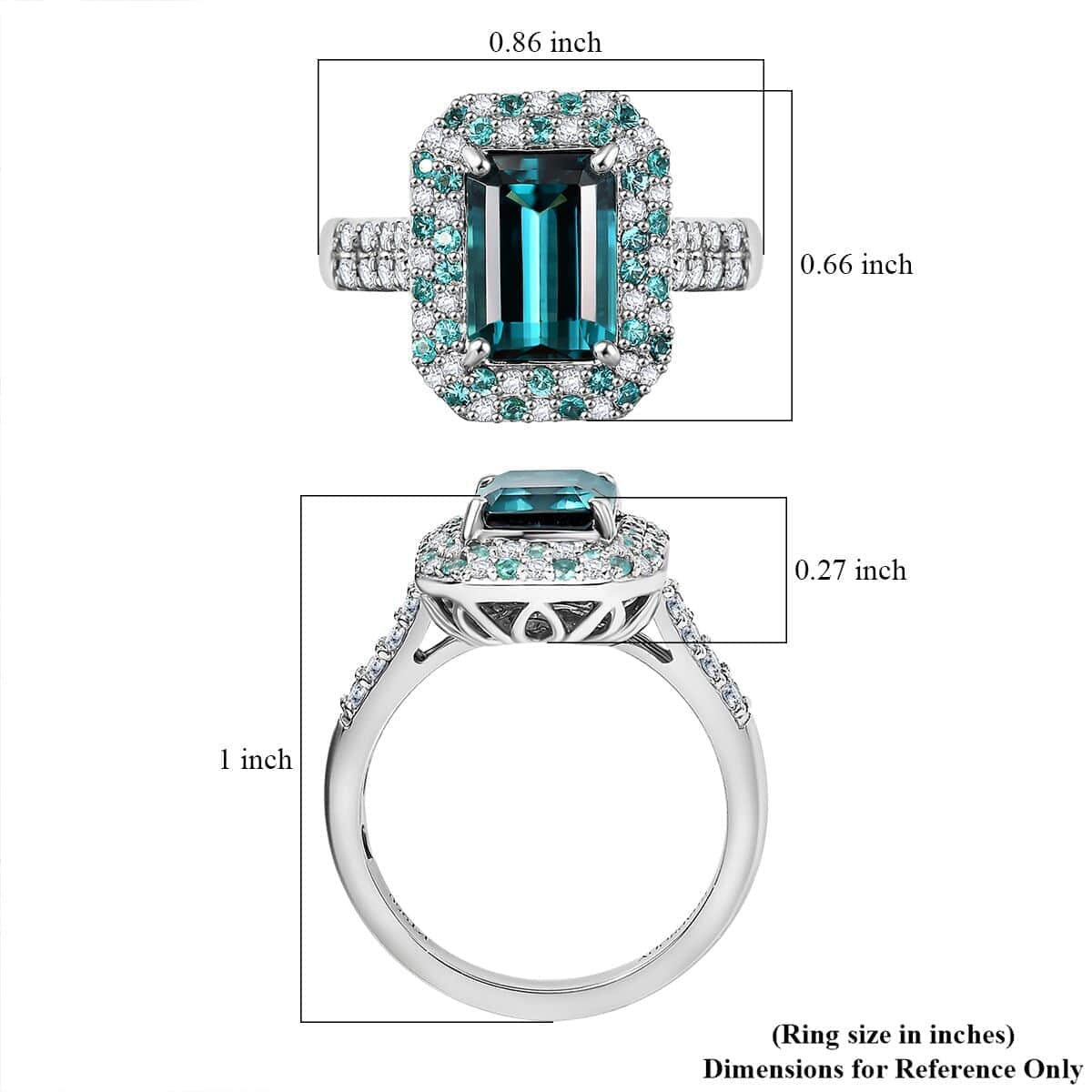 Certified & Appraised Rhapsody 950 Platinum AAAA Pirineu Lagoon Tourmaline, Paraiba Tourmaline and Diamond (E-F, VS2) (0.48 cts) Ring (Size 10.0) (8.45 g) 3.65 ctw image number 5