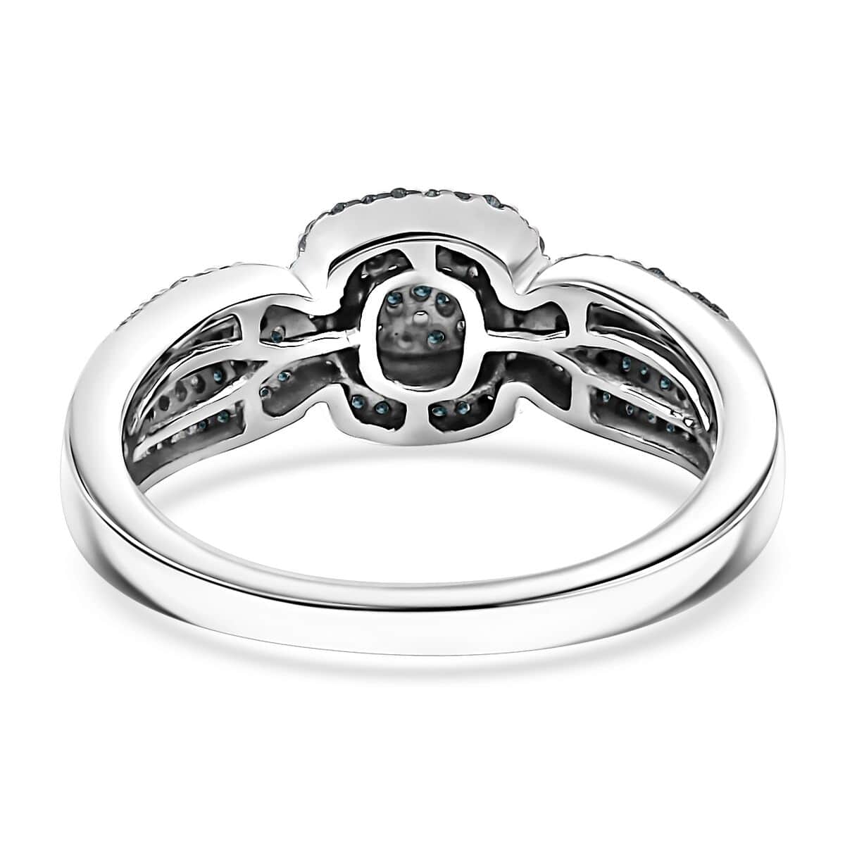 Blue Diamond 0.33 ctw Eternal Love Ring in Rhodium Over Sterling Silver (Size 10.0) image number 4