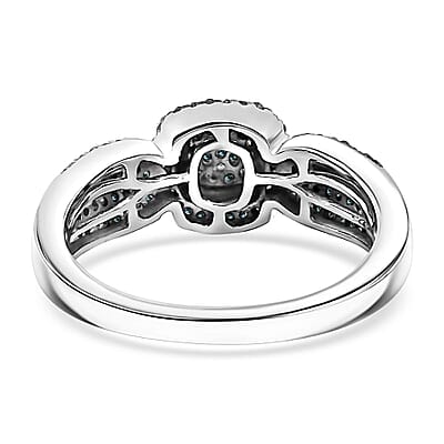 Blue Diamond 0.33 ctw Eternal Love Ring in Rhodium Over Sterling Silver (Size 10.0)