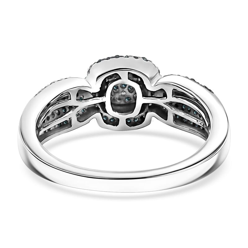 Blue Diamond 0.33 ctw Eternal Love Ring in Rhodium Over Sterling Silver (Size 10.0)