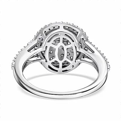 Luxuriant Lab Grown Diamond G-H SI, 1.00 ctw Cocktail Ring in 10K White Gold (Size 5.0)