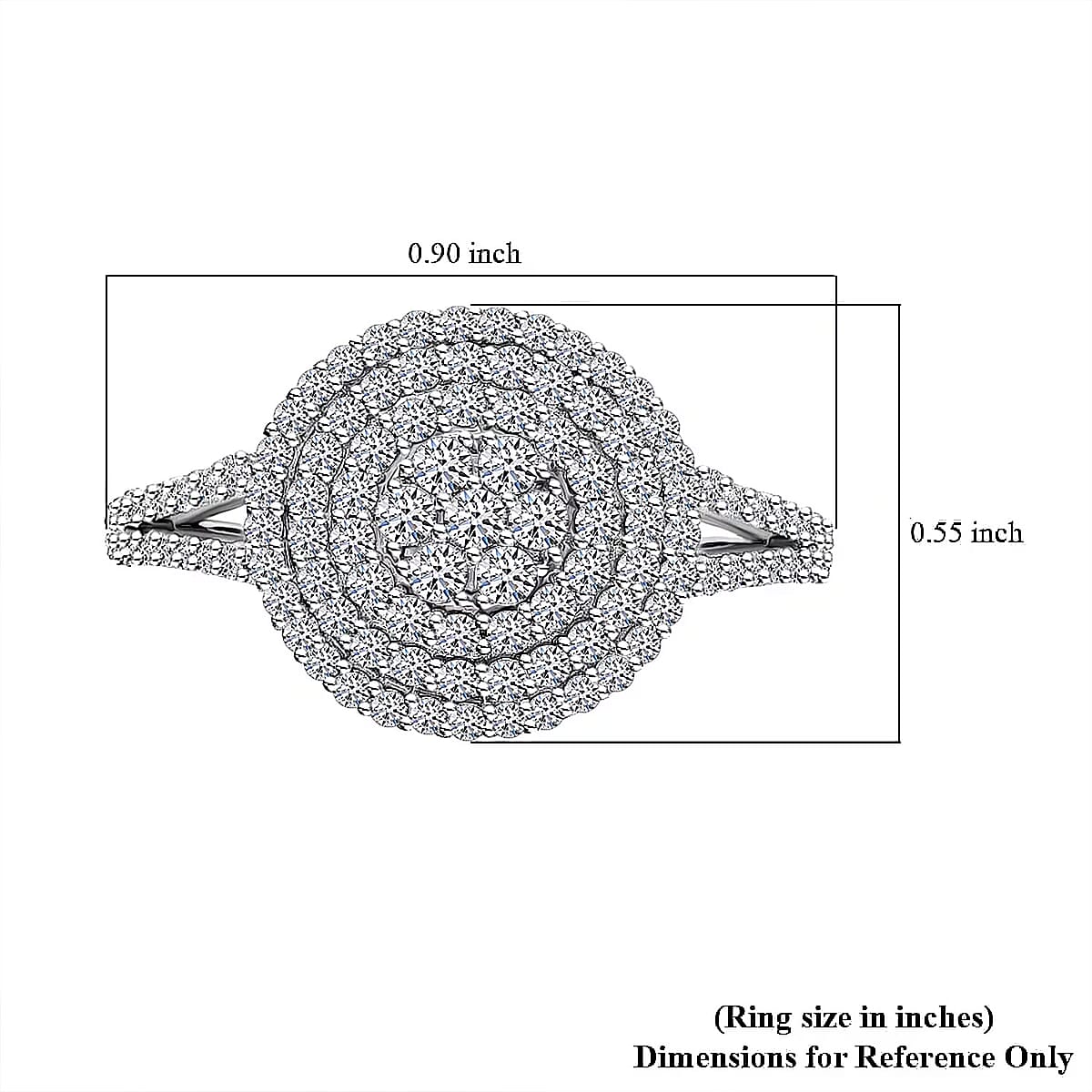 Luxuriant Lab Grown Diamond G-H SI, 1.00 ctw Cocktail Ring in 10K White Gold (Size 8.5) image number 6