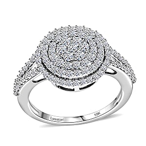 Luxuriant Lab Grown Diamond G-H SI, 1.00 ctw Cocktail Ring in 10K White Gold (Size 9.5)