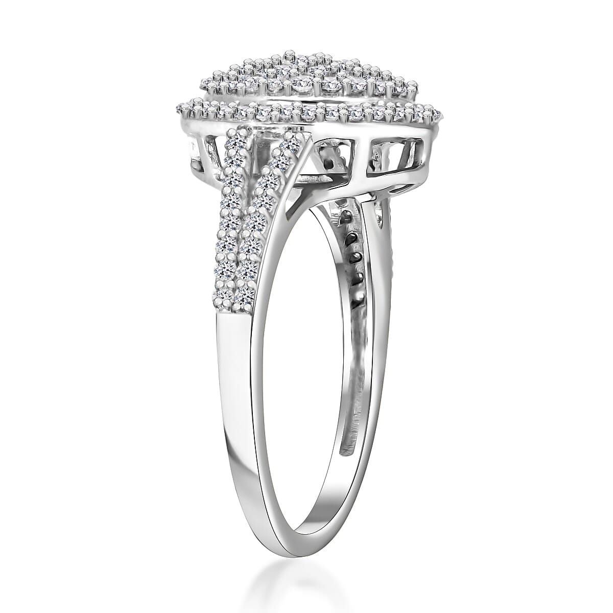 Luxuriant Lab Grown Diamond G-H SI, 1.00 ctw Cocktail Ring in 10K White Gold (Size 10.0) image number 3