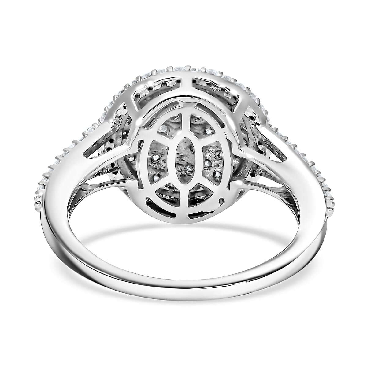 Luxuriant Lab Grown Diamond G-H SI, 1.00 ctw Cocktail Ring in 10K White Gold (Size 10.0) image number 4