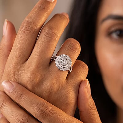 Luxuriant Lab Grown Diamond G-H SI, 1.00 ctw Cocktail Ring in 10K White Gold (Size 10.0)
