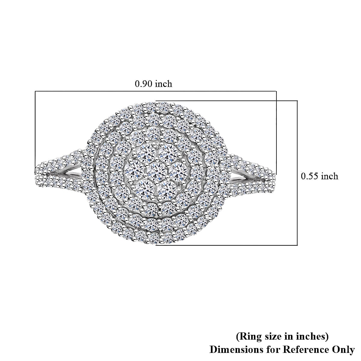 Luxuriant Lab Grown Diamond G-H SI, 1.00 ctw Cocktail Ring in 10K White Gold (Size 10.0) image number 5