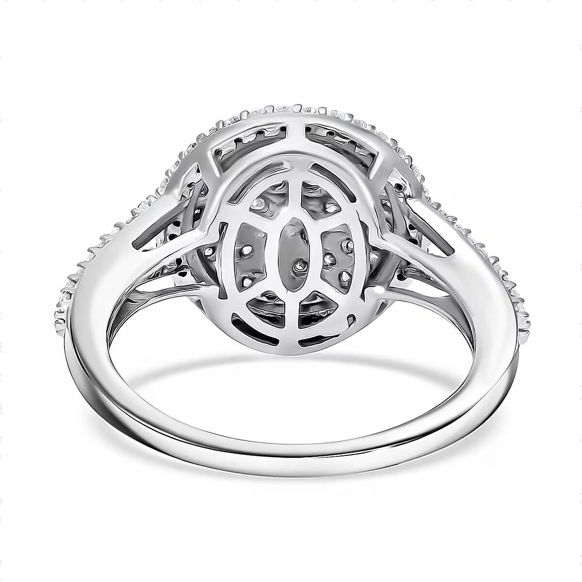 Luxuriant Lab Grown Diamond G-H SI, 1.00 ctw Cocktail Ring in 10K White Gold (Size 10.0) image number 7