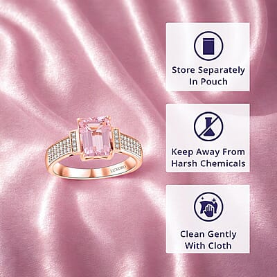 Certified & Appraised Luxoro AAA Palmeiras Pink Morganite and G-H I2 Diamond 2.50 ctw Ring in 10K Rose Gold (Size 5.0)