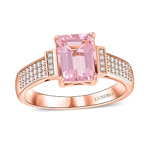 Certified & Appraised Luxoro AAA Palmeiras Pink Morganite and G-H I2 Diamond 2.50 ctw Ring in 10K Rose Gold (Size 7.5)