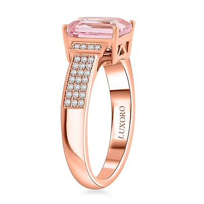 Certified & Appraised Luxoro AAA Palmeiras Pink Morganite and G-H I2 Diamond 2.50 ctw Ring in 10K Rose Gold (Size 11.0)