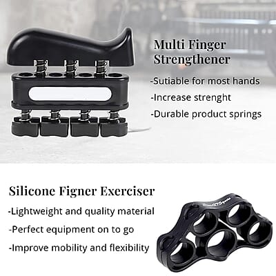 Black 6pcs Grip Strength Trainer Sets