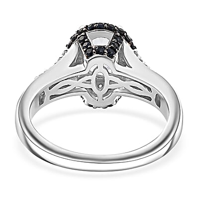 Santa Maria Aquamarine and Multi Gemstone 2.00 ctw Ocean Whisper Ring in Rhodium Over Sterling Silver (Size 10.0)