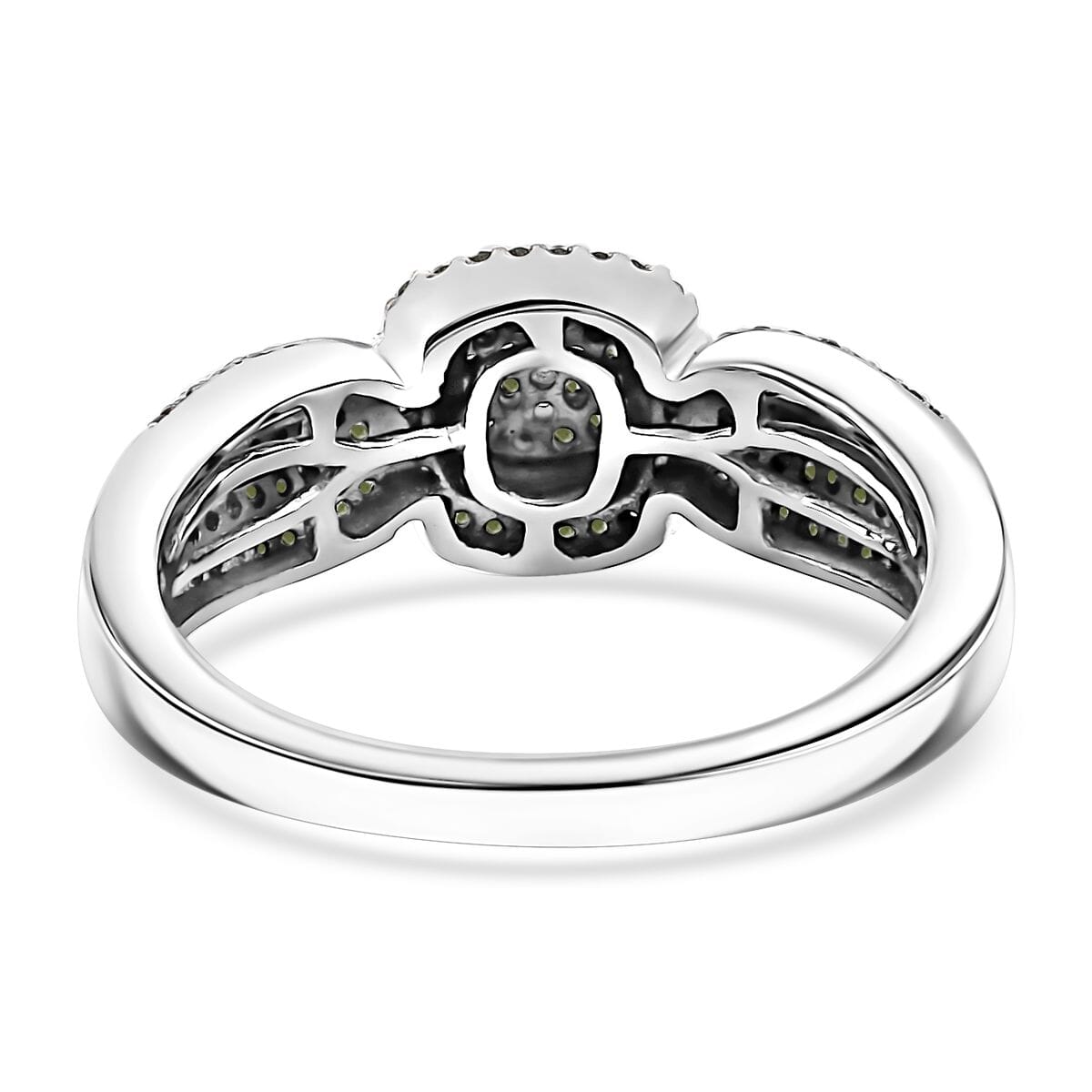 Green Diamond 0.33 ctw Eternal Love Ring in Rhodium Over Sterling Silver (Size 6.0) image number 4