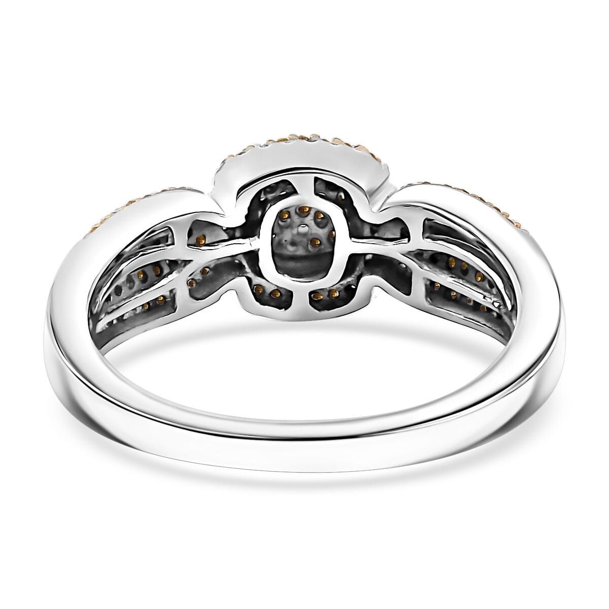 Yellow Diamond 0.33 ctw Eternal Love Ring in Rhodium Over Sterling Silver (Size 6.0) image number 4
