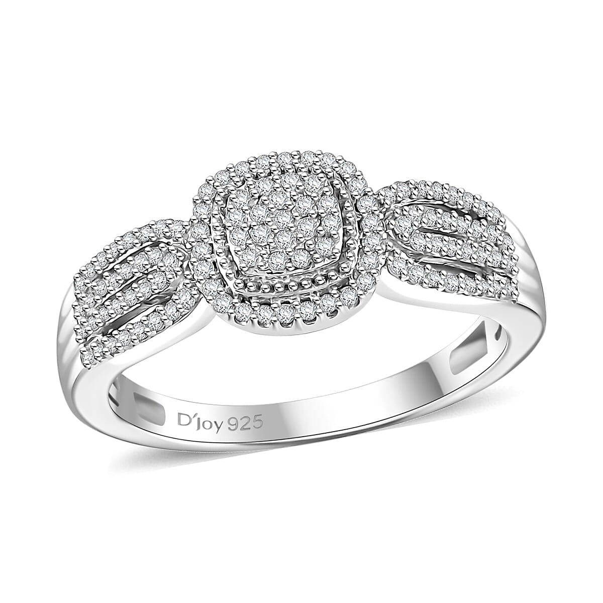 White Diamond 0.33 ctw Eternal Love Ring in Rhodium Over Sterling Silver (Size 10.0) image number 0