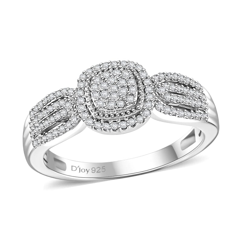 White Diamond 0.33 ctw Eternal Love Ring in Rhodium Over Sterling Silver (Size 10.0)