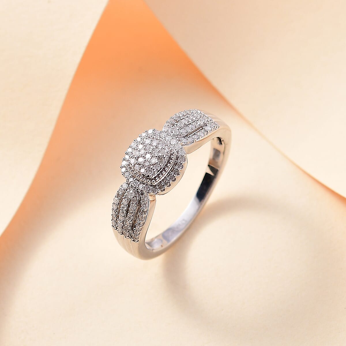 White Diamond 0.33 ctw Eternal Love Ring in Rhodium Over Sterling Silver (Size 10.0) image number 1