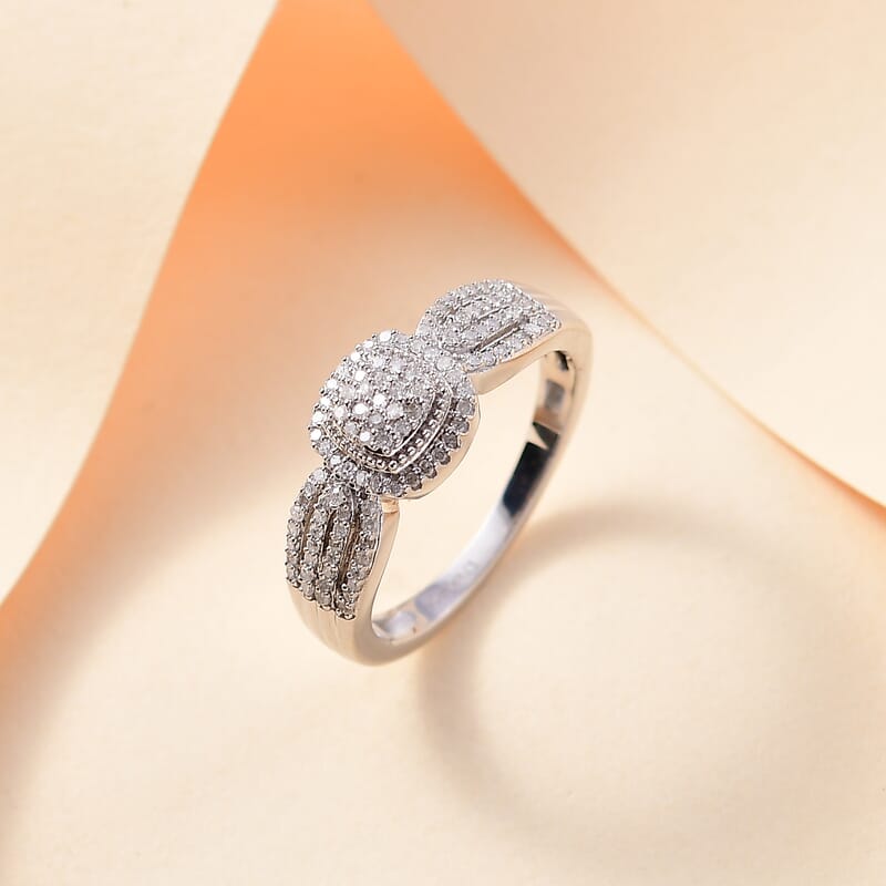 White Diamond 0.33 ctw Eternal Love Ring in Rhodium Over Sterling Silver (Size 10.0)