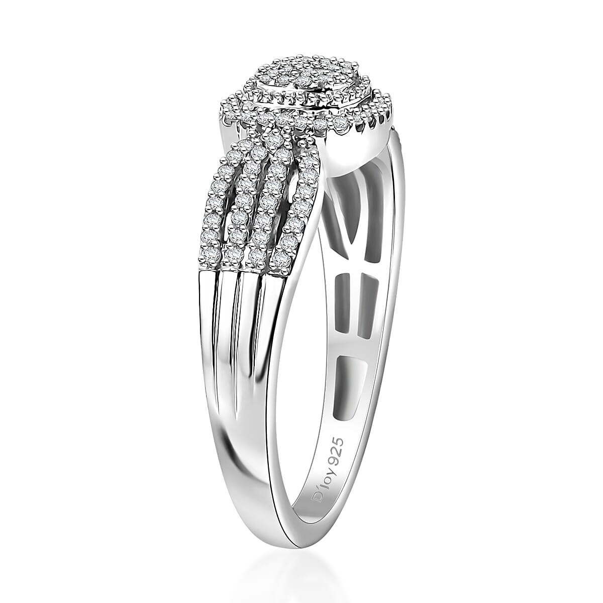 White Diamond 0.33 ctw Eternal Love Ring in Rhodium Over Sterling Silver (Size 10.0) image number 3