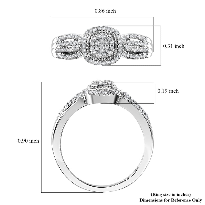 White Diamond 0.33 ctw Eternal Love Ring in Rhodium Over Sterling Silver (Size 10.0)