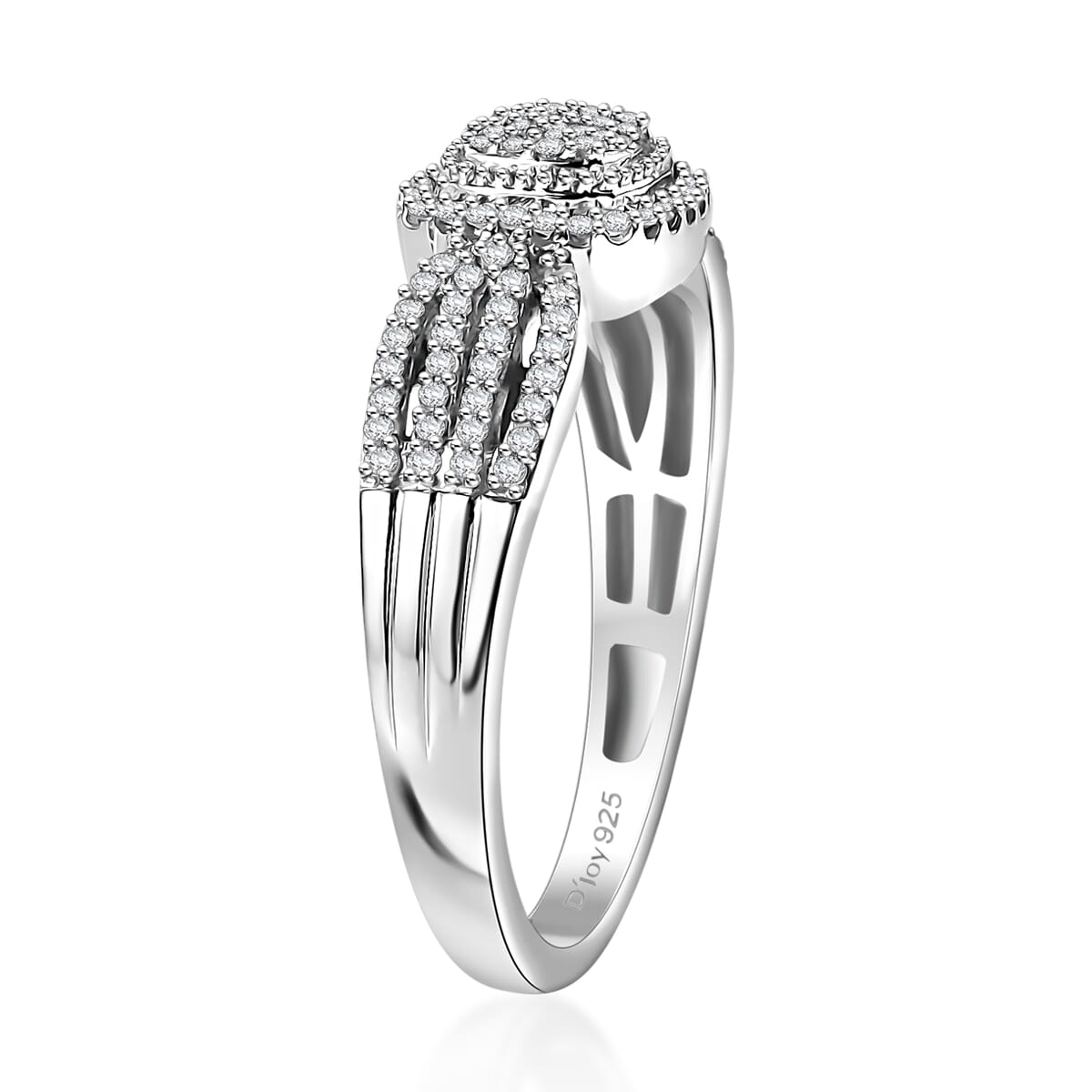White Diamond 0.33 ctw Eternal Love Ring in Rhodium Over Sterling Silver (Size 6.0) image number 3