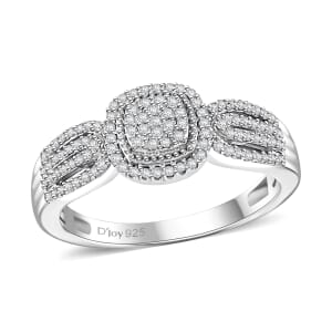 White Diamond 0.33 ctw Eternal Love Ring in Rhodium Over Sterling Silver (Size 7.0)